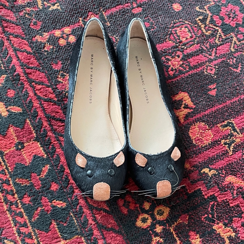 Marc Jacobs Hair On Mouse Flats